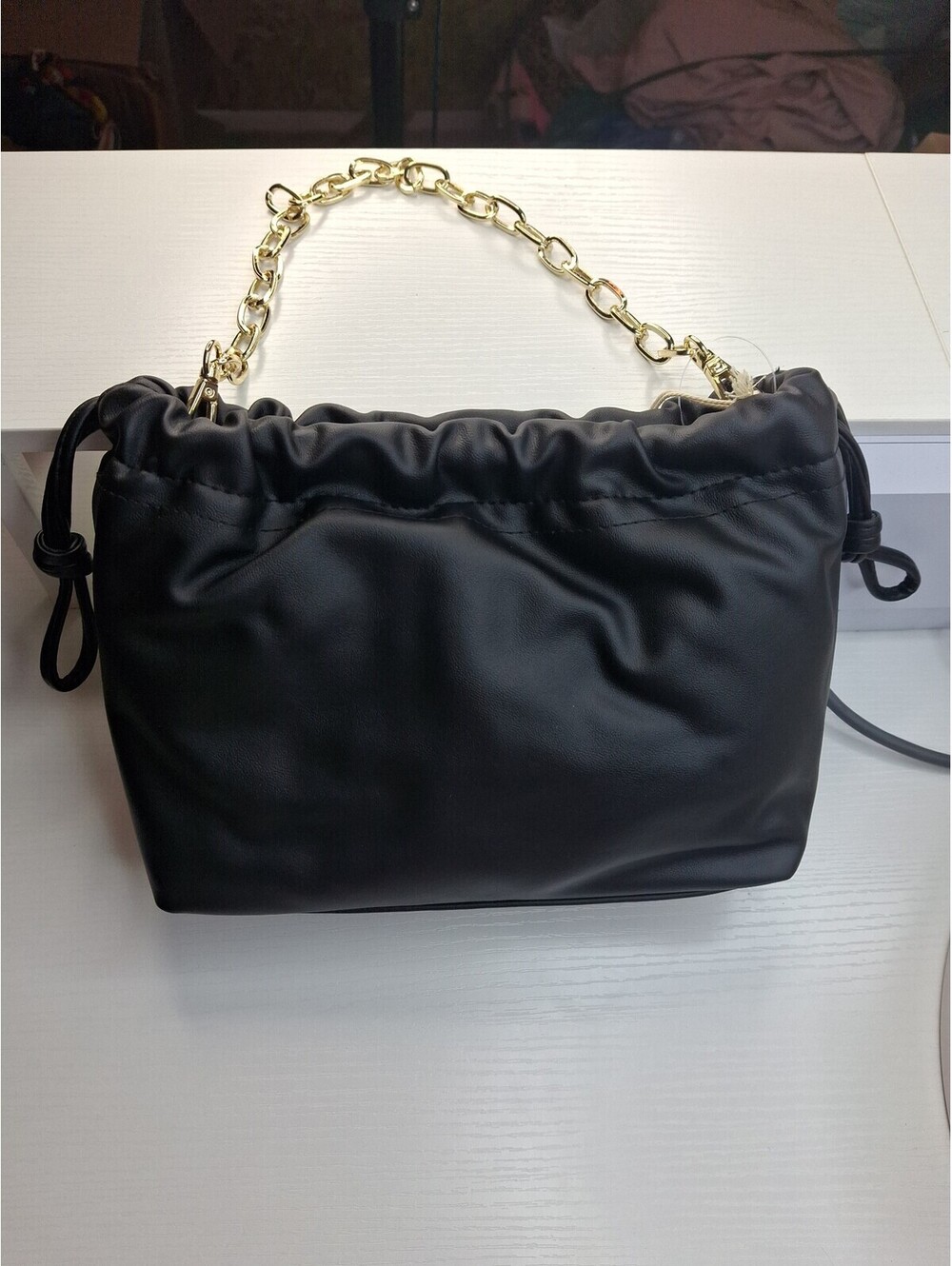 Universal Thread Black Handbag with gold chain NWT